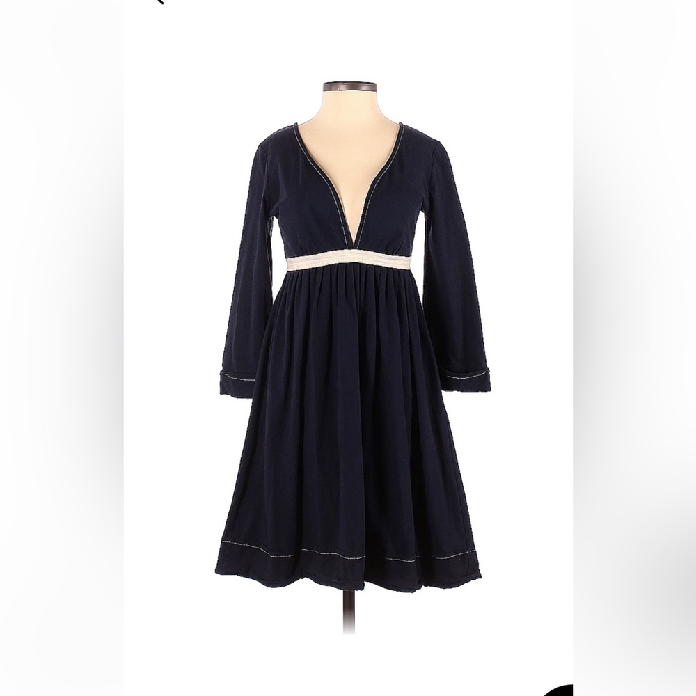 Anthropologie Open Back Dress Plenty by Tracy Reese Blue Jersey Lace Up Back M